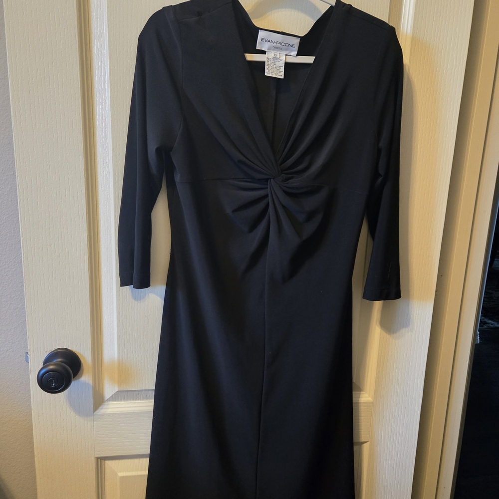 Evan Picone Black Long Sleeve Dress